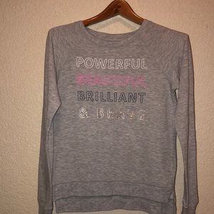 Girls 12/14 thin grey long sleeve t-shirt